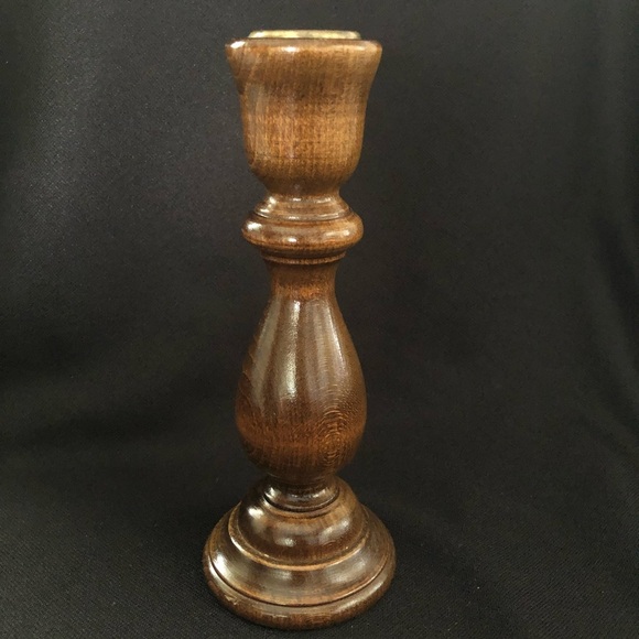 Vintage Wooden Taper Candle Holder 6 1/2” - Picture 2 of 5
